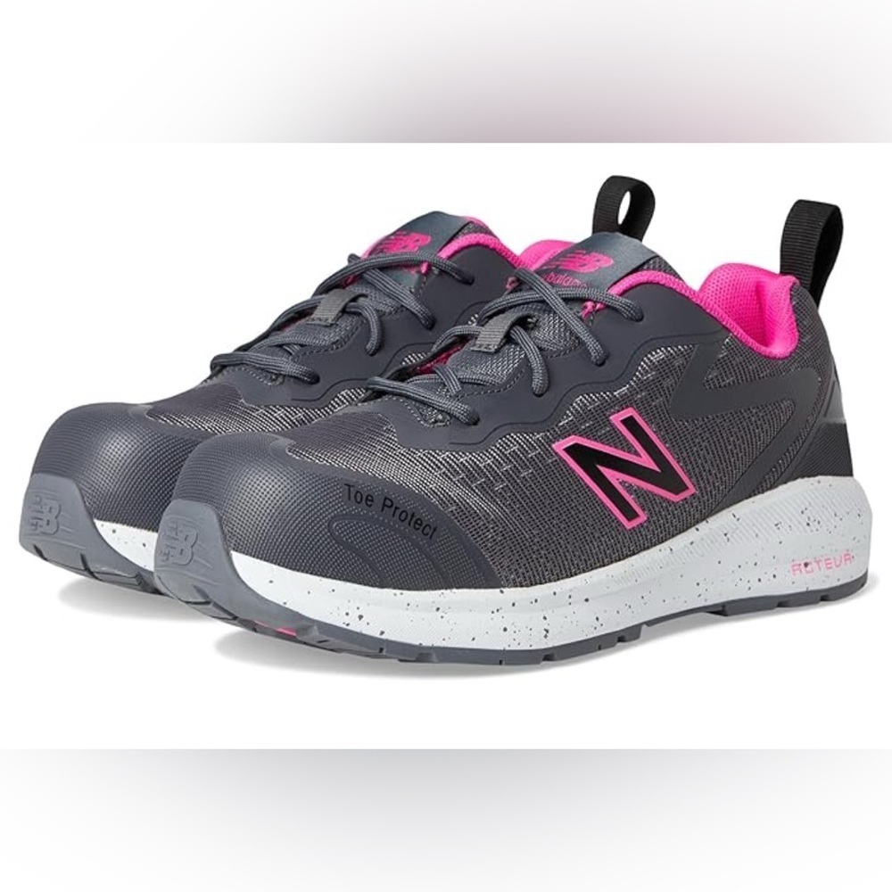 LIKE NEW New Balance Women's Athletic Composite Toe Shoes in Gray and Pink